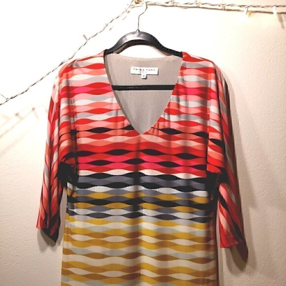 Trina Turk Women's 4 Colorful Soft Patterned Dress - Picture 2 of 10